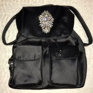 Badgley Mischka Jeweled Large Backpack Black